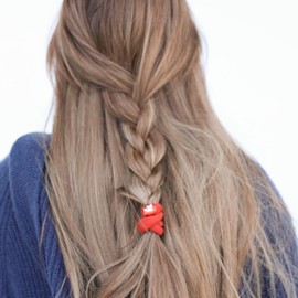 Kaxi, Solid High Intensi'ties, Durable Nylon Hair Ties for Everyday use, Pack of 3 (Red)