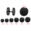 Black Round Stud Earrings Set Stainless Steel Ear Studs for