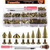 Tanstic 176 Sets Punk Spikes and Studs Kit, 8 Sizes