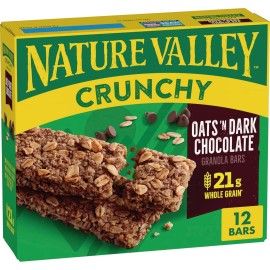 Nature Valley Crunchy Granola Bars, Oats 'n Dark Chocolate, 12 Ct, 8.94 oz (6 Po