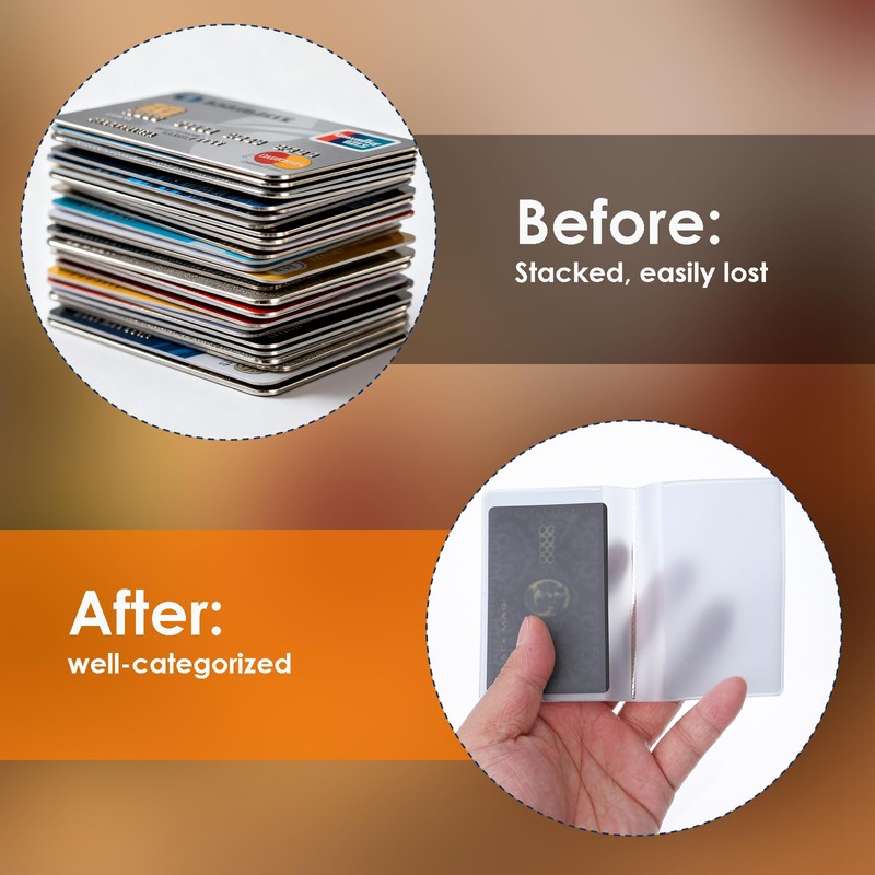 5 Packs Plastic Wallet Insert, Clear Credit Card Holder Wallet
