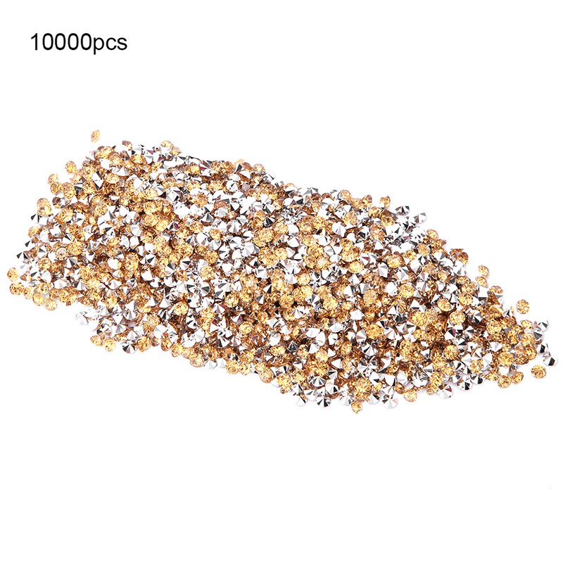 Diamond with Silver Plate Bottom Pointed Decoration Diamond 3mm(Golden with