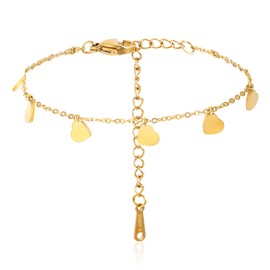 Larrel Gold Heart Bracelet, Elegant Gold Charm Bracelet, Exquisite Titanium Steel Charm Bracelets for Women Girls for Anniversary Birthday Christmas Day Valentine'S Day Gift