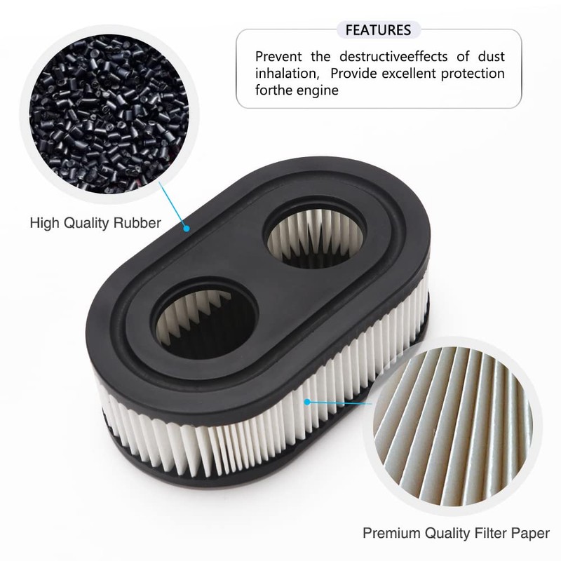 VooGenzek 3 Pieces Lawn Mower Air Filter with 1 Spark