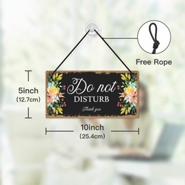 Putuo Decor Floral "Please Knock" & "Do Not Disturb" Double Sided Door Sign Vintage PVC Hanging Office Door Sign Decoration for Home, Office, Meeting Room Bedroom