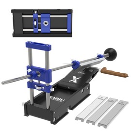 XARILK Foldable Portable Knife Sharpening System, Adjustable Knife Sharpener Kit with 3 PCS Aluminum Plates Diamonds (320#, 800#, 2000#), Blade Flips Without Removal, for Hunting, Kitchen Knives