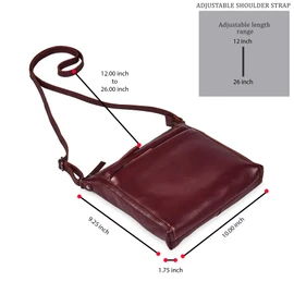 Cochoa Small Soft Pebbled Real Leather Women Crossbody Handbags & Purses - Triple Zip Premium Sling Crossover Shoulder Bag (Burgundy Nappa)