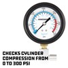 Powerbuilt Compression Tester, 14mm & 18mm Spark Plug Threads, Up