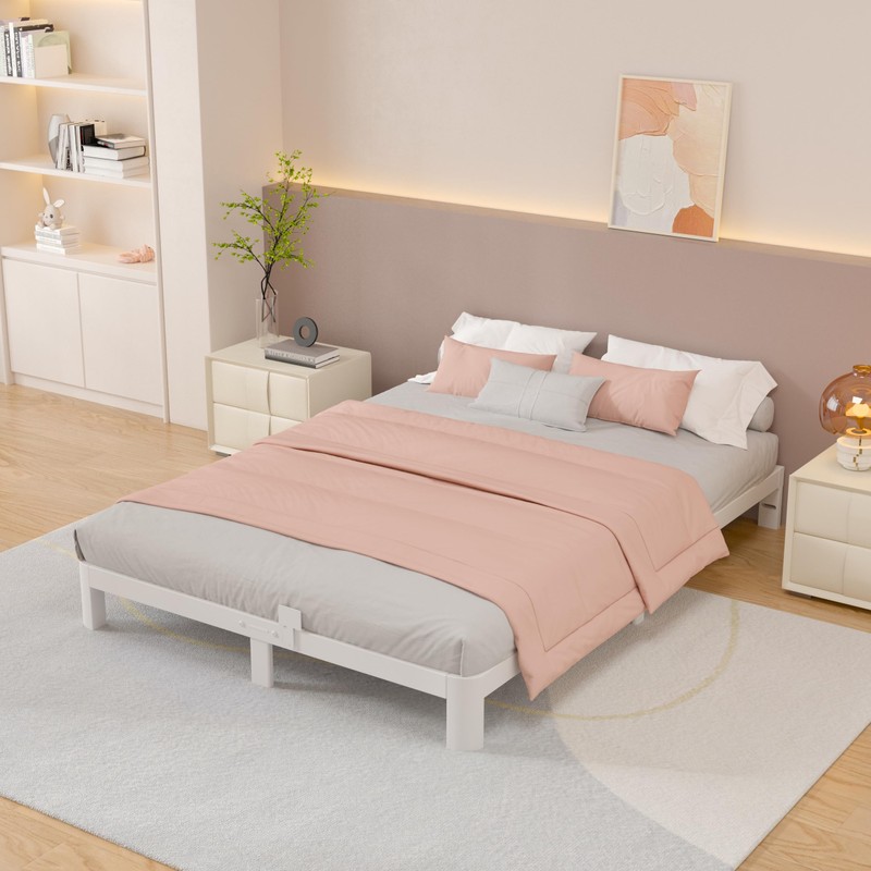 HQU 6 Inch Queen Bed Frame with Metal Baffles, Heavy