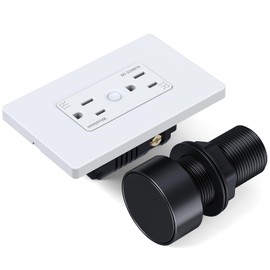 WEBANG Garbage Disposal Wireless Switch Kit, Sink Top Waste Disposer On/Off Switch with 15-Amp 125V Tamper Resistant Wall Outlet, ETL Listed, Black Button