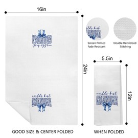 Kemingni Chinoiserie Best Grandma Kitchen Towels, Grandma Gifts for Mother's Day Birthday Dish Tea Towels for Kitchen, Grandmother Gifts from Grandkids Hand Towels for Bathroom, 16x24 Inch