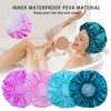 Shower Caps for Women, 4 PCS Elastic and Reusable Bath