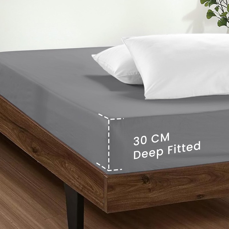 SSW HOMES Fitted Sheet 30 CM Deep Easy Care Soft
