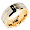 100S JEWELRY Tungsten Rings for Mens Wedding Bands Gold Silver