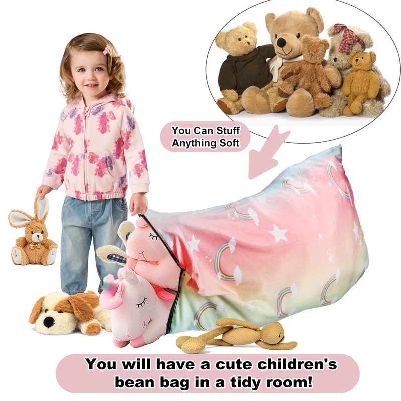 KOLACEN Stuffed Bean Bag Children's Bean Bag Cuddly Toy Storage