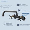 Airuida Matte Black Wall Mount Kitchen Sink Faucet 9 Inch