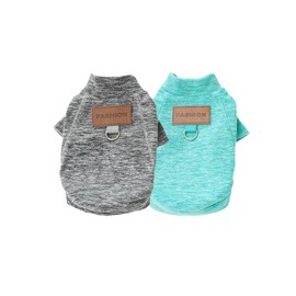 2 Pack/3 Pack Fleece Dog Sweater for Small Dogs Girl Boy, Soft Warm Turtleneck Dog Sweatshirt, Pet Puppy Cat Winter Clothes Apparel Pullover Jumper (B-Grey Green, XX-Large)