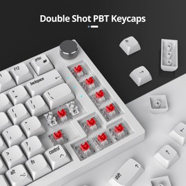 Guffercty kred - Teclado minimalista de 128 teclas XDA con perfil minimalista blanco 75% Dye-sub PBT con teclas ISO para MAC 60% 65% 75% 96% teclado mecánico (teclas minimalistas en inglés)