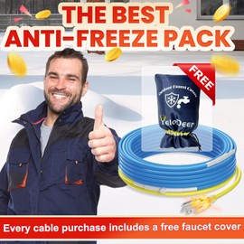 YeloDeer 6 FT Heat Tape for Water Pipes Kit With Outdoor Faucet Covers for Winter Pipe Freeze Protection, Self Regulating Heater Trace Cable 7.1"W X 10.7"H Larger Size Hose Bib Covers 5W/Ft 120V