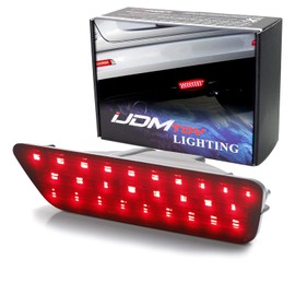 iJDMTOY JDM Style Smoked Lens Full LED Rear Fog Light Kit Compatible With Nissan 2011-2014 Juke, 2014-2016 Rogue, 2015-up Murano, OEM Replacement Powered By High Power Brilliant Red LED Bulb