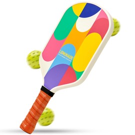 INFIN8 Carbon Fiber Pickleball Paddle - Lemonade Smile, Non-Slip Grip,Pickleball Paddles for Power & Control on Pickle Ball -3K Carbon Fiber Pickleball Paddles,Ideal for All Skill Levels. (Kaleido)