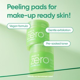 Banila Co Clean it Zero Green Peel Toner Pad, Vegan Korean Double Texture for Gentle Exfoliation, Green Complex and LHA for Even Skin and Sebum Removal, Hypoallergenic, Alcohol-Free (70 Pads)