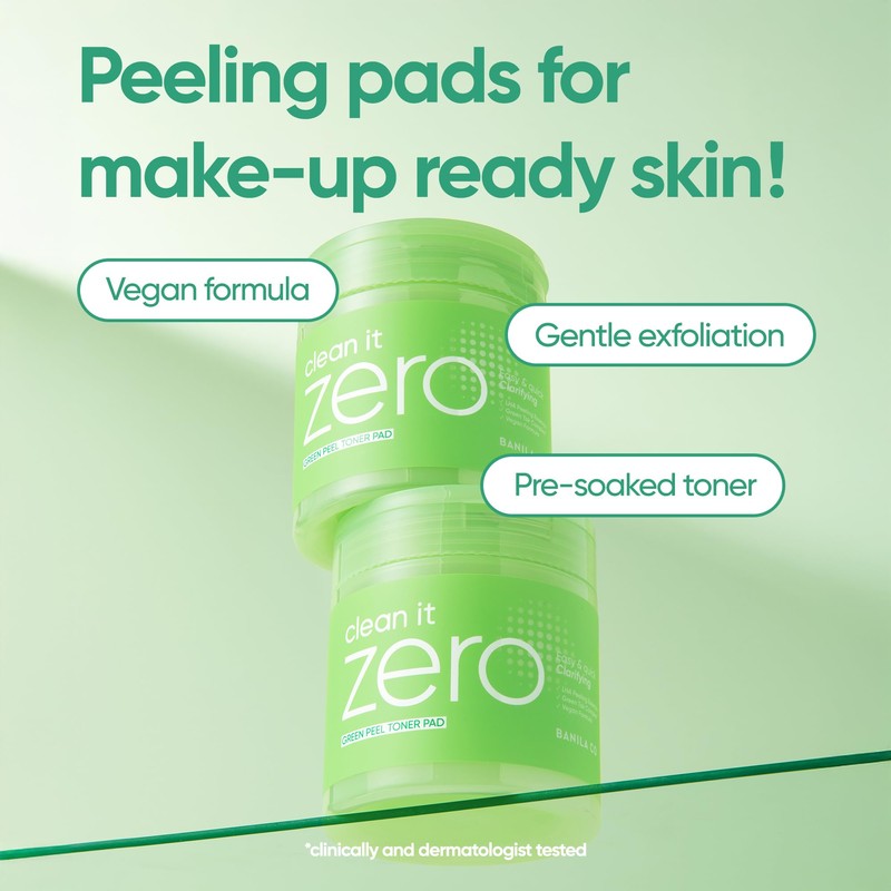 Banila Co Clean it Zero Green Peel Toner Pad, Vegan