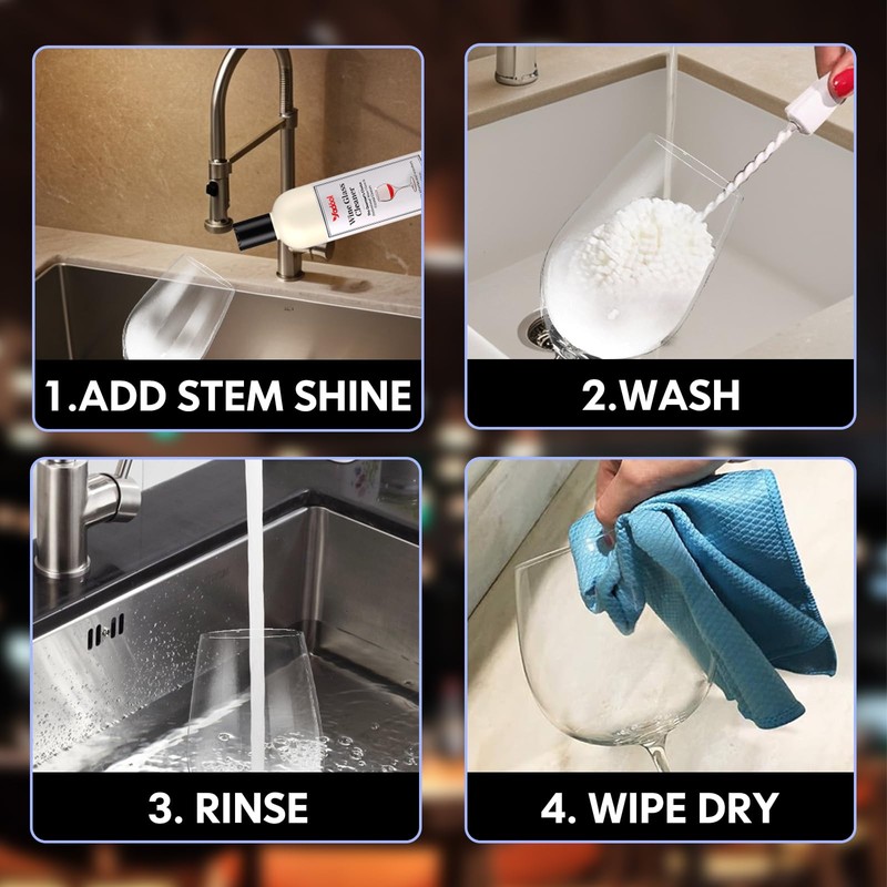 Wine Glass Cleaner and Crystal Cleaning Liquid, Effectively Removers Odors,