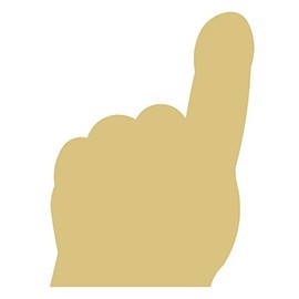 #1 Fan Hand Cutout Unfinished Wood Foam Finger Sporting Event Door Hanger MDF Shape Canvas Style 1