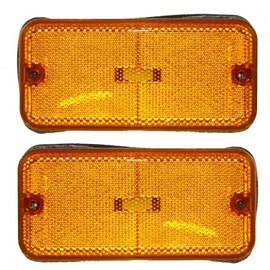 KarParts360 For Chevy/GMC Van 1985-1996 Side Marker Light Assembly Unit Driver and Passenger Side | Pair | Front | Chrome Housing | Amber Lens | Replacement For GM2550113 | 915489