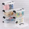 Guankan 6-Pack 5 Quart Clear Plastic Storage Box, Small Latching