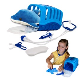My Little Vet Basket - Baby Dolphin Set by Deluxebase. Vet Playset for Kids. A cute animal set perfect for creative play