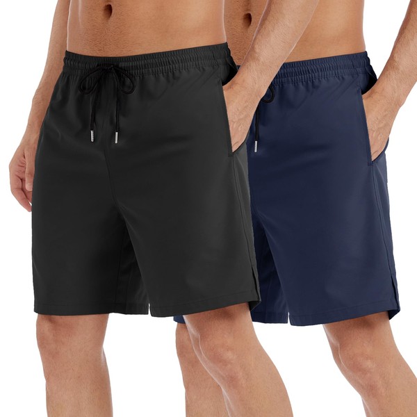 Aoyoting Men's Stretch Waist Casual Shorts-7" Quick Dry Running Athletic