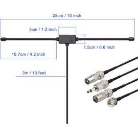 BINGFU FM Antenna FM Radio Antenna Indoor Paste Antenna + 3 Conversion