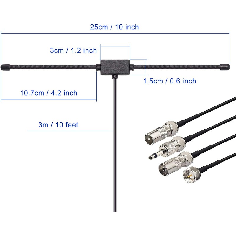 BINGFU FM Antenna FM Radio Antenna Indoor Paste Antenna +