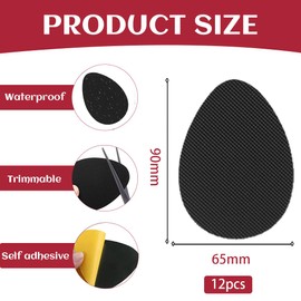 Rubber Soles for Sticking, Pack of 12 Shoe Soles, Repair Rubber Protectors, Non-Slip Sole Pads, Stickers for Non-Slip Shoes