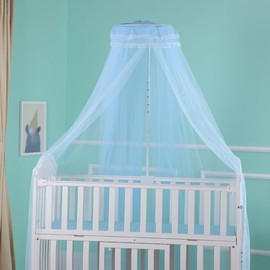 SIQITECHUK Dome Hanging Bed Canopy Princess Mosquito Net Double Bed Net Dusty Cover Baby Cot Canopy Drape Kids Play Tent Reading Corner, Girls Bedroom Accessories (Blue)