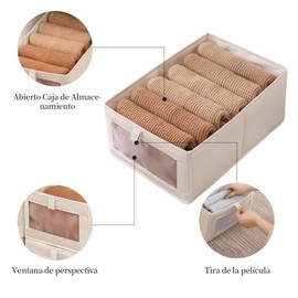 3PCS Caja De Almacenamiento Plegables Cajones Organizador De Ropa Bolsa Cestos Almacenamiento De Tela Resistente Closets Cajas Organizadoras De Almacenaje Para Ropa Juguetes Libros Dormitorio