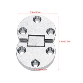 Folding Flip Top Hinge, 2Pcs Zinc Alloy Self-Supporting 180 Degree Round Sewing Folding Table Backflap Hinges for Home Flap Desk Cupboard Oval Hardware