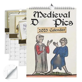 Rude Medieval Dick Pics Wall Calendar 2025 UK, Funny Pic Monthly Planner Hanging Calendars, Great Gift for Birthdays, Secret Santa Christmas Stocking Present