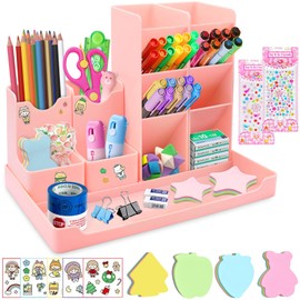 TWBEST Desk Organiser, Pack of 5 Free Combinable Pen Box Children Made of Plastic, Multifunctional Pen Holder/Pen Holder for Pens Office Home School