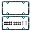 2pcs Ocean Wave License Plate Frame Blue Texture Waves Print