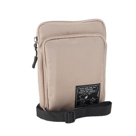 Emono Vertical Wallet Shoulder Snoopy Snoopy Bag, Shoulder Bag, Pochette, Zipper, Woven Name, Women's, Casual, Mother's Day, Birthday, Gift, Gift, beige