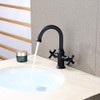 Derengge Matte Black Bathroom Sink Faucet,2 Handle Single Hole Vanity