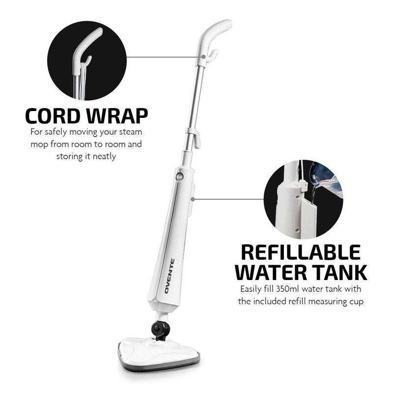 OVENTE Electric Steam Mop Cleaner, 1300W Floor Steamer with Swivel