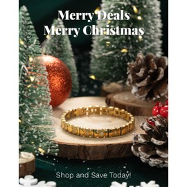 RainSo Stainless Steel Magnetic Bracelets for Women Gold Bracelets with 11 Pcs Ultra Strength Magnets Ferris Wheel Design Women's Adjustable Crystal Bracelet [Include Sizing Tool]