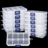 FWEEK 12 Pack 8 Grids Small Plastic Divider Organizer Box,