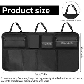 LZYDKH Car Storage Organiser, Universal Boot Tidy for Car Foldable Car Boot Storage Bags Super Capacity Car Storage Organiser for SUV MPV Truck Van Lorry (Black)