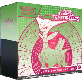 Pokémon TCG Elite Trainer Box Scarlet and Purple - Temporelle Forces - Grün-de-Fer (1 Fully Illustrated Promo Card by Épine-de-Fer, 9 Booster Packs and Premium Game Accessories)
