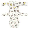 Junior Joy 3-6 Months Baby Printed Bodysuits White, 100% Cotton,